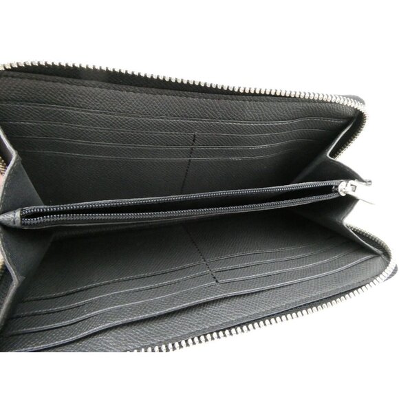 Coach Signature Black Smoke Bird Print Zip Around Accordion Wallet F23400 - Picture 7 of 13